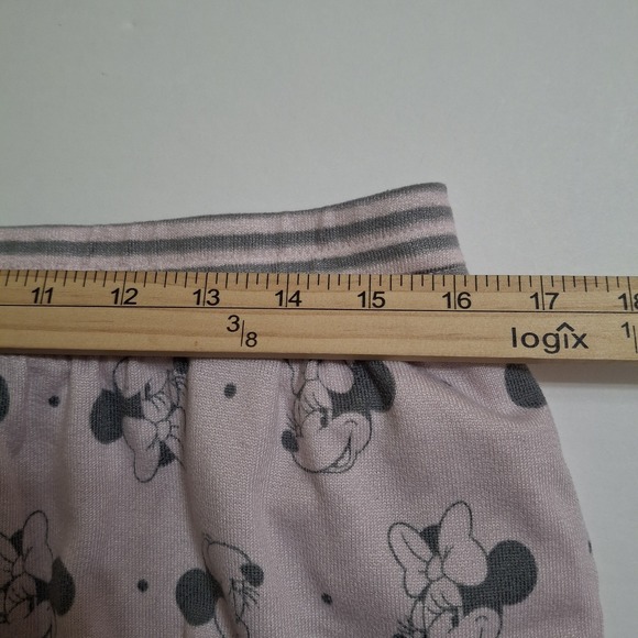 Disney Pajama Outfit Pink Gray XL Minnie Mouse Top & Jogger Pants Stretch - Picture 11 of 13